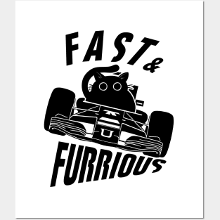 Funny  FURRurious car driving cat Posters and Art